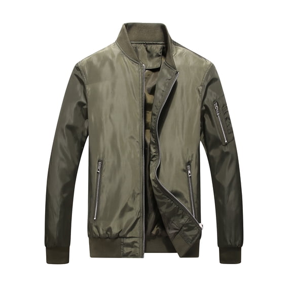 CHEEREAM Men's Bomber Jacket Lightweight Casual Stylish Light Flight Jacket Windbreaker Varsity Jackets Army Green 3XL