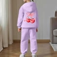 thumbnail image 4 of Girls Tracksuit Set Size 6 Casual Print Hoodie and Pants Outfit 2 Piece Toddler Kids Fashion Athletic Wear Comfy Daily Play Youth Two Piece Tracksuit for Loungewear, 4 of 7