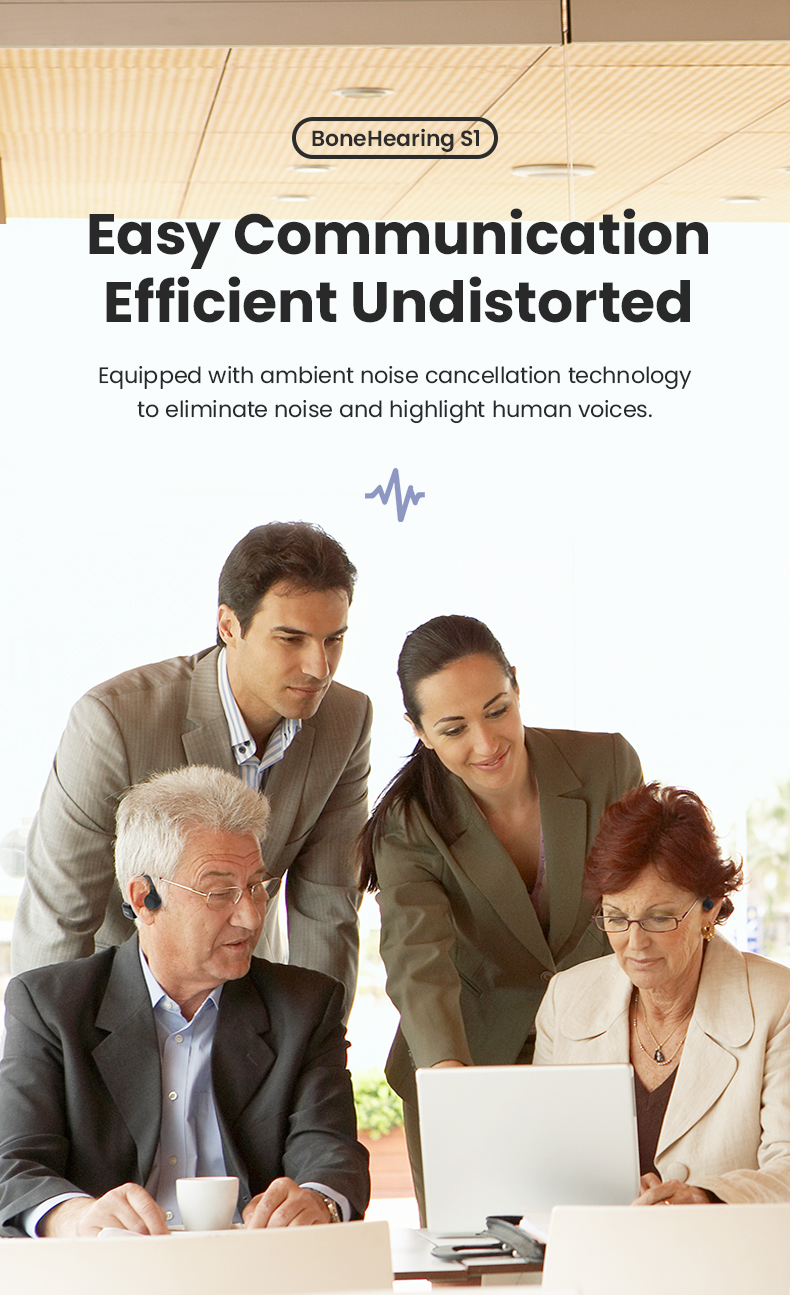 Bone Conduction Hearing and BT Headphones, Open Ear, Built-in microphone, Hearing Assistance, Bluetooth