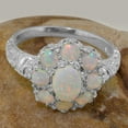 thumbnail image 6 of LBG British Made 9k White Gold ring with Natural Opal Womens Statement Ring - 33 size options - Size 11.25, 6 of 8