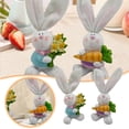 thumbnail image 1 of Binwennn Metal Dog Statue Small Yard Easter Flocking Rabbit Resin Crafts Home Desktop Decorations Ornaments Rabbit Sculpture., 1 of 8