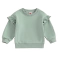 thumbnail image 5 of NIEWTR Baby Crew Neck Sweatshirts, Toddler Casual Pullover Shirts, Kids Boys Girls Solid Color Fall Winter Long Sleeve Tops(A-Green,18-24 Months), 5 of 6