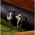 thumbnail image 6 of Silver Shop 14K White Gold Finish Round Cut Cubic Zirconia Hoop Earrings For Gift, 6 of 6