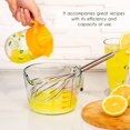 thumbnail image 2 of Crystalia Manuel Citrus Juicer with Glass Storage Jar, All Fruit Squeezer for Lemon Orange Lime Grapefruit Juice, Handheld Juice Press Extractor with Handle, Pour Spout and Glass Storage, Orange, 2 of 7