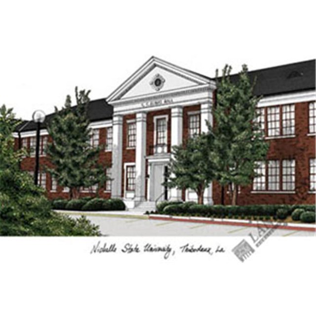 Nicholls State Campus Images Lithographie Imprimée