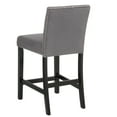 thumbnail image 5 of Kate 40 Inch Wooden Counter Height Chair with Velvet Seat Set of 2 Gray - Saltoro Sherpi, 5 of 6
