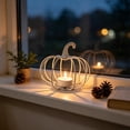 thumbnail image 5 of FEOLGEHLY Halloween Decorations Outdoor Indoor, Halloween Pumpkin Candle Holders Iron Art Tabletop Decor For Romantic Dining Harvests Season Halloween Decorations Clearance (White), 5 of 6