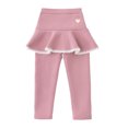 thumbnail image 2 of Esaierr Baby Kids Girls Winter Thicken Leggings with Tutu Skirts Winter Culottes Footless Tights Fleece Skirt Pants 2-10Y Toddler Fleece Lined Leggings with Ruffle Skirt, 2 of 7