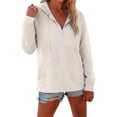 thumbnail image 2 of VJGBEGW Women Cotton Linen Full Zip Hoodie Long Sleeve Casual Tops Lightweight Cover Up Sweatshirts with Pockets, 2 of 7