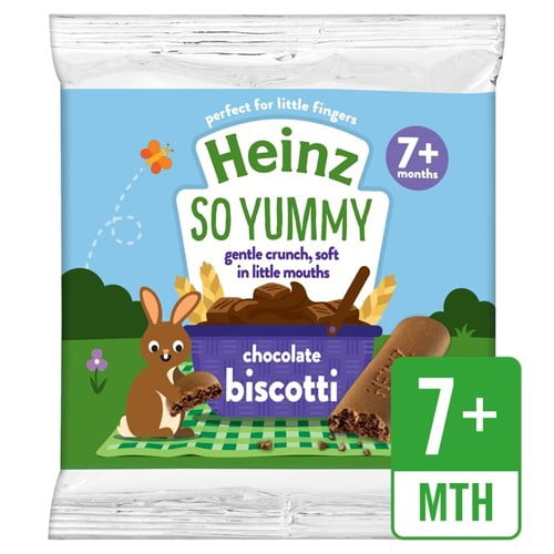 Heinz So Yummy Chocolate Biscotti Baby Food Snacks 7+ Months 60g, British Import (Pack of 3)