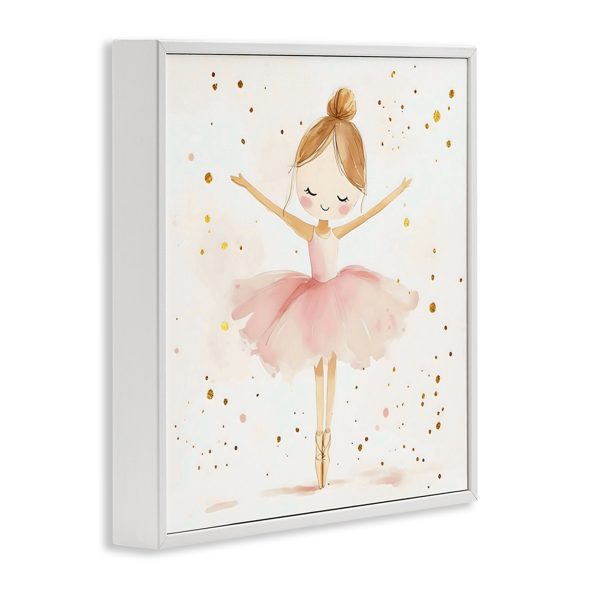 Stupell Industries Ballerina On Her Toes White Framed Giclee Art, design by Creative Studio