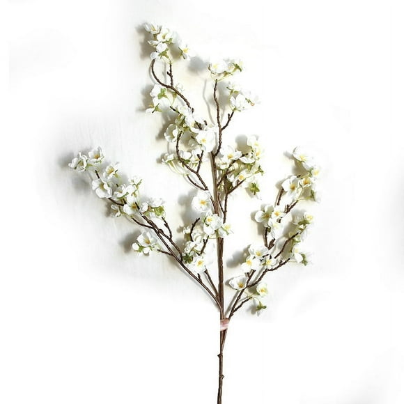 Artificial Cherry Blossom 4 Branches Decorative Lifelike Cherry Blossom Branches Decor 97cm White