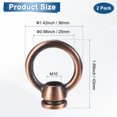 thumbnail image 3 of Paquete de 2 Tuercas Oculares M10, Carga Máxima de 15kg 36x43mm Anillo Métrico en Forma de Bucle Femenino [Tono Cobre], 3 of 6