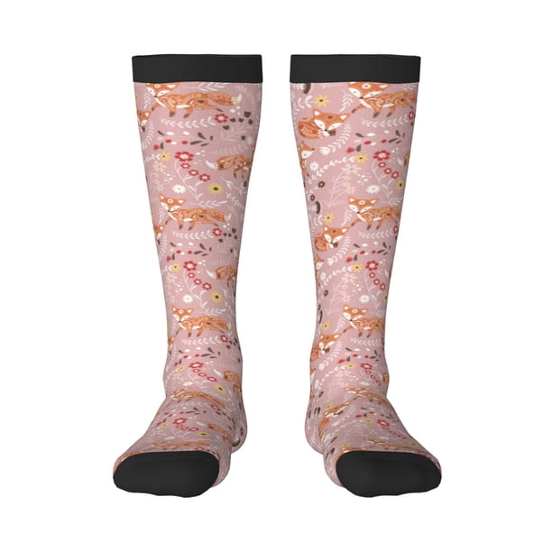Balery Beautiful Fox Calcetines novedosos Calcetines deportivos Calcetines hasta la rodilla Calcetines de algodón Calcetines originales y geniales
