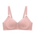 thumbnail image 3 of Swuxness Women's Push Up Wireless Bra, Womens Bras, Women Solid Color Seamless Push Up Breathable Comfortable Back Closure Everyday Wear Bra Pink, 40/90B, 3 of 4