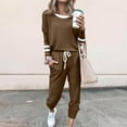 thumbnail image 2 of Edvintorg Travel Outfits for Women Long Sleeve Fashion Creweck Casual Pullover Tops and Drawstring Pants Matching Sets Women Clothing, 2 of 7