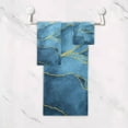 thumbnail image 4 of Bath Towel Sets for Bathroom Hand Towels Fingertip Towels Blue and White Marble Gold Line 3 Piece Decorative Soft Cotton Absorbent, 4 of 6
