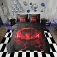 thumbnail image 1 of Erosebridal 7 Piece Bed in a Bag Twin Size Comforter Set for Kids Race Car Bedding Set,Neon Honeycomb Reversible Bed Set,Racing Car Comforter with Sheet Set,All Season, 1 of 5