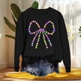 thumbnail image 2 of Craaazy Mardi Gras Clothing for Women Round Neck Long Sleeve Carnival Shirts Gifts, 2 of 6