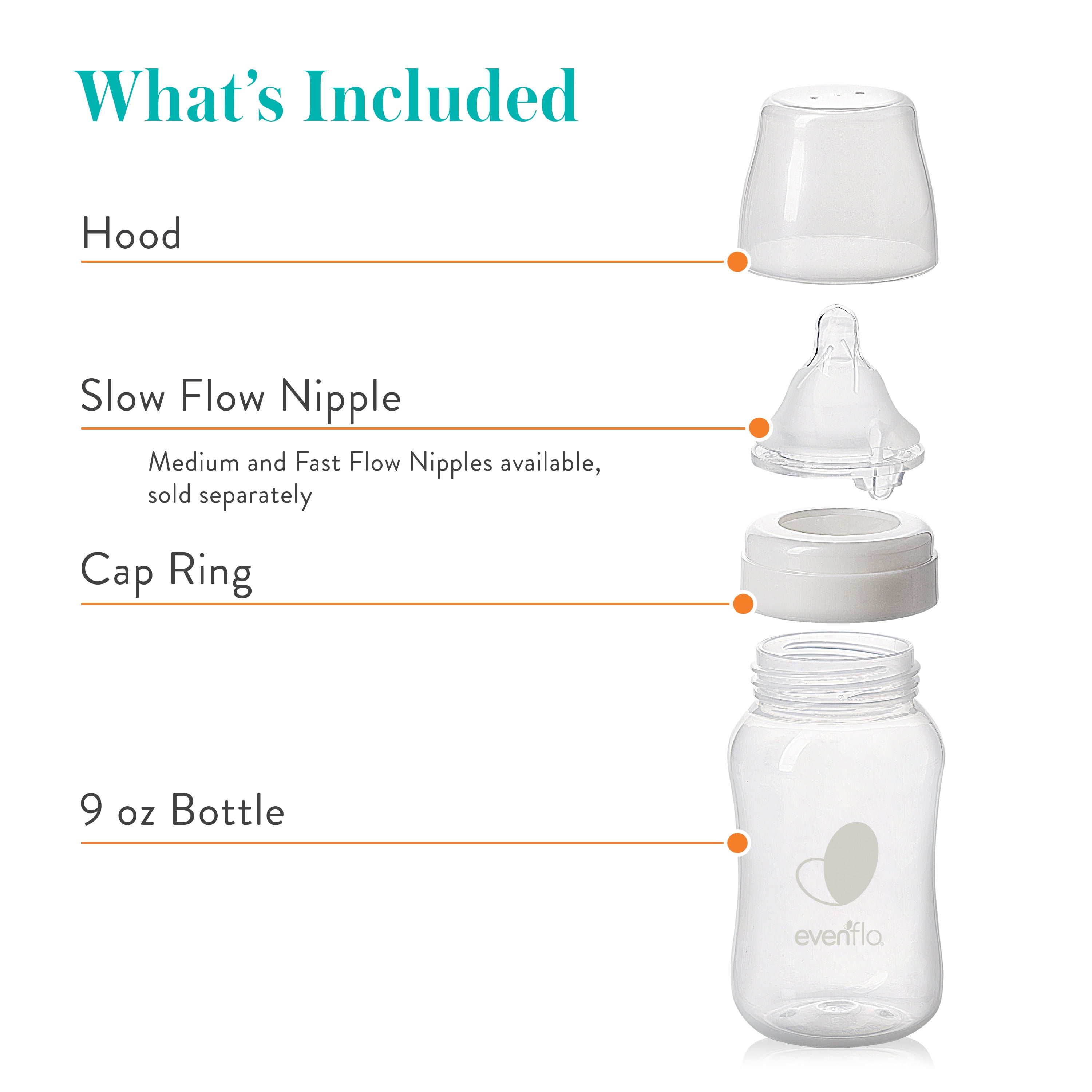 evenflo wide neck bottles