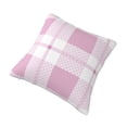 thumbnail image 3 of YFYANG Square Decorative Throw Pillow Case (Without Pillow Insert), Pink Geometric Plaid Texture Bedroom Sofa Car Cushion Cover, 20"x20", 3 of 9