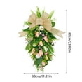 thumbnail image 2 of Artificial Tulips Teardrop Swag with Burlap Bow, Large Spring Easter Wreath for Front Door & Porch, Handmade Grapevine Floral Decoration for Indoor Outdoor Wall Hanging Home Decor Seasonal Display, 2 of 6