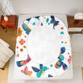 thumbnail image 5 of Homewish Kids Teens Flying Butterflies Twin Sheet Sets 3pcs,Groovy Flowers Twin Fitted Sheet Microfiber,Dreamy Princess Breathable Flat Sheet,Ultra Soft Home Decor, 5 of 7
