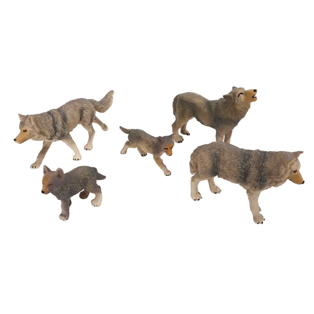 Conjunto de Modelos de Lobo, Plástico Activo Poses de Lobo Juguetes de Figuras de Lobo Vidas en Vidas