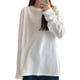thumbnail image 2 of FindThy Camiseta casual con cuello redondo para mujer, manga larga, color sólido, blusas, 2 of 4