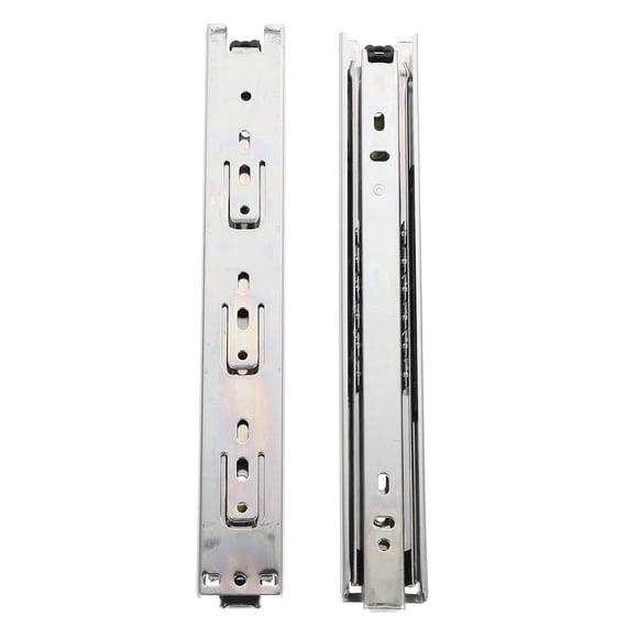 2 pares de rieles para cajones de tres secciones, accesorios para muebles (plateados)