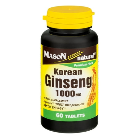 Instant Korean Panax Ginseng - Mason Natural Korean Ginseng 1000 MG - 60 CT