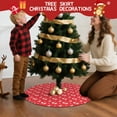 thumbnail image 5 of 30 Inch Christmas Tree Skirt – Velvet Plush Tree Mat, Soft Thickened Polyester with Red Ties, Single-Sided Printing, Available in 30in/36in/48in, Perfect for Holiday Xmas Tree Decoration, 5 of 7