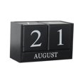 thumbnail image 1 of Calendario de Escritorio de Bloque de Rústica Tallada de Mano para Oficina en hogar Negro Soledad Bloques de calendario de madera, 1 of 8
