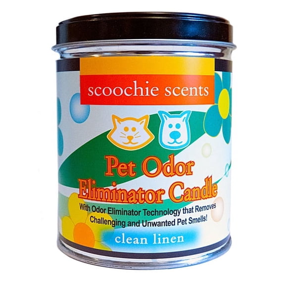 Scoochie Scents Clean Linen Pet Odor Eliminator Candle Tin