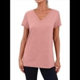 thumbnail image 2 of Camiseta Informal con Cuello en V para Mujer, Color Rosa, Talla L, 2 of 9