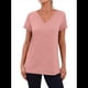 thumbnail image 2 of Camiseta Informal con Cuello en V para Mujer, Talla XL, Color Rosa, 2 of 9