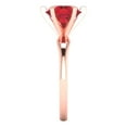 thumbnail image 3 of 2.5 ct Round Cut Simulated Pink Tourmaline Solitaire 18K Rose Gold Womens Engagement Ring, 3 of 5