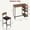Retro, variant on Acekid 1+2 Set Dining Table Kitchen Table with 2 Upholstered Bar Chairs 3 Large Storage Shelves Kitchen Bar Table Set Golden