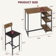 thumbnail image 3 of Historyli Juego de mesa de comedor 1+2,mesa de cocina con 2 sillas de bar tapizadas rojas,3 estantes grandes,juego de mesa de bar para espacios pequeños,apartamento,estudio,desayuno,estilo retro., 3 of 8