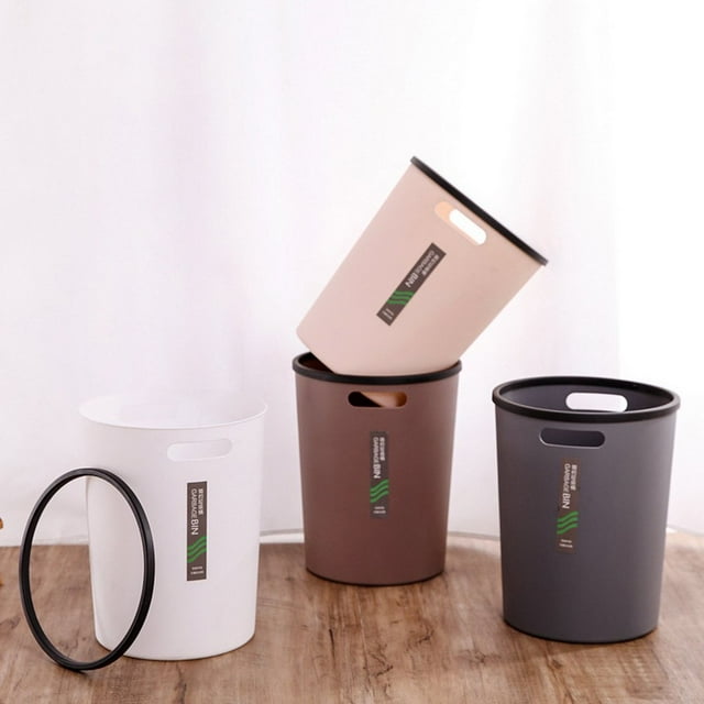 CNKOO Garbage Bin Modern Style High Capacity Large Opening Shatterproof with Compression Ring Keep Tidy Smooth Surface Household Large Trash Can for Home