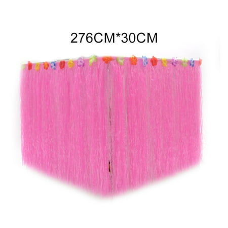 

Girlsshop Hawaiian Table Skirt Picnic Birthday Christmas Party Atmosphere Dress Up Supplie Pink
