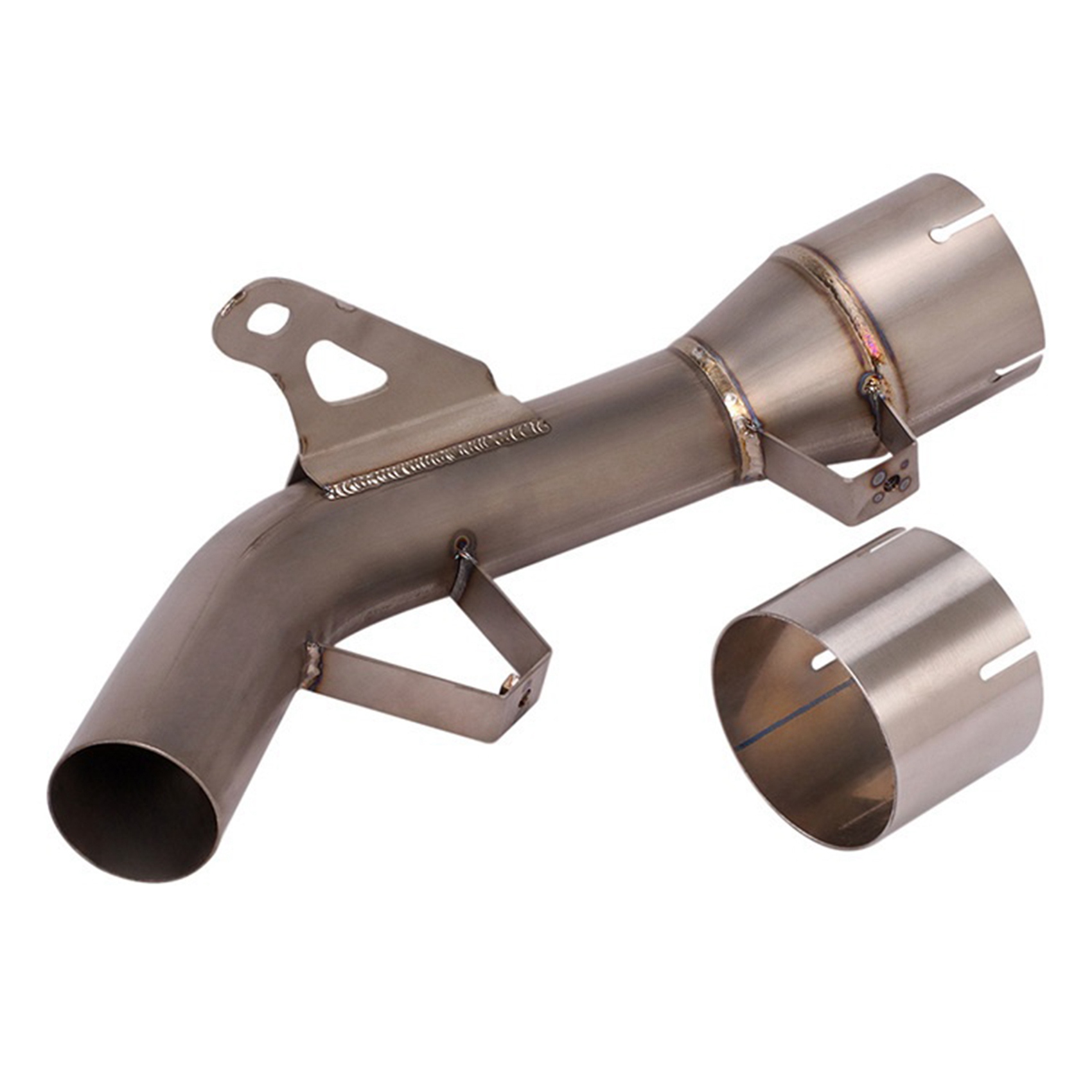 Exhaust Muffler Escape Titanium Alloy Middle Link Pipe Cat Delete