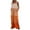 Orange, variant on Fashion Jumpsuits for Women Tummy Control Summer Plus Size Printed Jumpsuit Casual Button Pocket Sleeveless Wide Leg Trousers