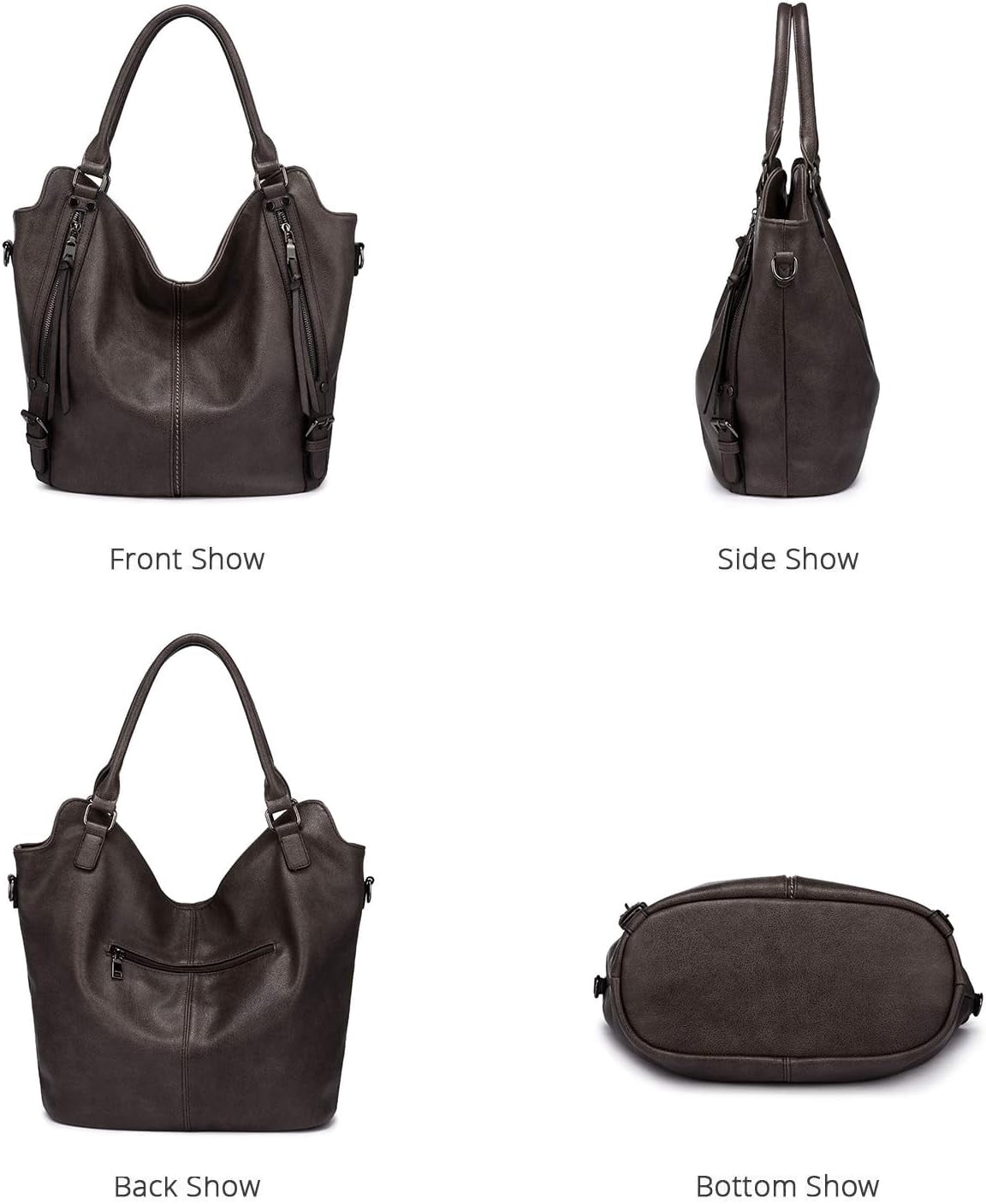 Kwuty Tote Bag for Women PU Leather Shoulder Bags Fashion Hobo Bags Large Purse and Handbags with Adjustable Shoulder Strap