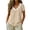 Khaki, variant on TEAJOPSUU Women's 100% Cotton Tops Short Sleeve Lace Tirm V Neck T Shirts Casual Loose Fit Summer Blouses Blue