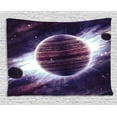 thumbnail image 1 of Galaxy Tapestry, Outer Space Theme Planets Saturn Mars Neptune Science Fiction Solar Scene Artprint, Wall Hanging for Bedroom Living Room Dorm Decor, 60W X 40L Inches, Mauve Purple, by Ambesonne, 1 of 2
