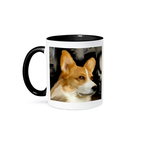 3dRose, Corgi, 11oz Two-Tone Black Mug