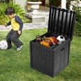thumbnail image 4 of Ainfox 55 Gallon Patio Storage Deck Box Outdoor Storage Plastic Bench Box 42",Resin Wicker Storage Container Bench Seat (Black), 4 of 7