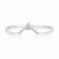 thumbnail image 5 of CAUER 14K White Gold Plated Round Moissanite Shavron Band Ring for Women – Elegant Statement Jewelry Gift with Certificate & Lifetime Warranty, 5 of 5