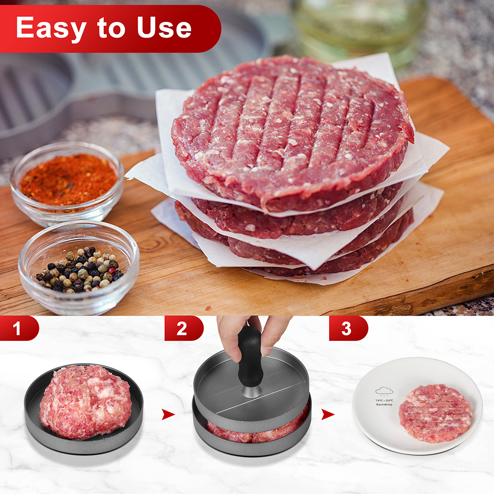 Metal Food Grinder Attachment for KitchenAid Stand Mixers, AMZCHEF Meat Grinder with Burger Press Plate & Sausage Stuffer Attachment Pack - image 3 of 10